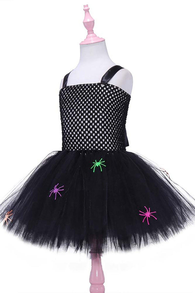 Load image into Gallery viewer, Svart Tulle A-Line Halloween Girl Dress Set