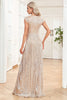 Load image into Gallery viewer, Glitrende A-Line ermeløs champagne mor til bruden kjole