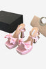 Load image into Gallery viewer, Rosa Chunky High Heel Sandaler med sløyfe
