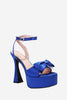 Load image into Gallery viewer, Chunky Hot Pink High Heel Sandaler med sløyfe