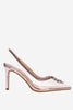 Load image into Gallery viewer, Rhinestone rosa spiss tå stiletto sandaler