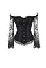 Load image into Gallery viewer, Korsett Bone Style Black Palace Lace Long Sleeves Shapewear