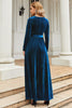Load image into Gallery viewer, En linje juvel hals svart fløyel ferie fest kjole