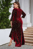 Load image into Gallery viewer, En linje Bateau Neck Black Velvet Plus Size Holiday Party Dress
