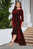 En linje Bateau Neck Black Velvet Plus Size Holiday Party Dress