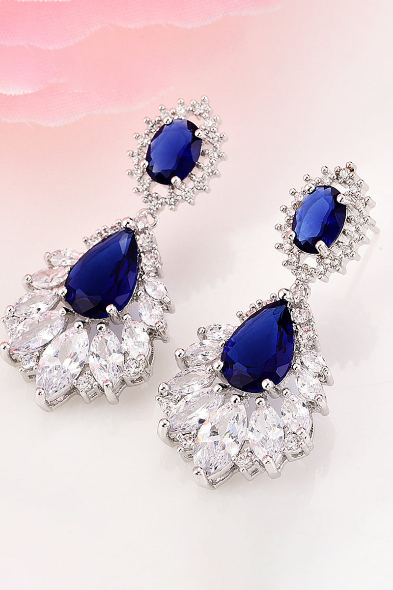 Load image into Gallery viewer, Royal Blue Teardrop Dangle øredobber Party Prom smykker