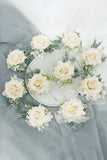 Ivory Wrist Corsage og Men Boutonniere satt for Prom Party