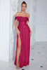 Load image into Gallery viewer, Sparkly Fuchsia Off The Shoulder Prom Dress med Slit