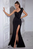 Load image into Gallery viewer, Mermaid One Shoulder Black Prom Dress med Slit