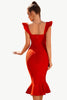 Load image into Gallery viewer, Red Sweetheart Mermaid Midi Korsett Cocktail Dress
