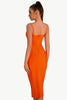 Load image into Gallery viewer, Oransje Spaghetti stropper Bodycon Cocktail Dress