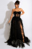 Load image into Gallery viewer, Tylle Sweetheart Black Prom kjole med Slit