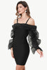 Load image into Gallery viewer, Kald skulder Liten svart kjole med ermer