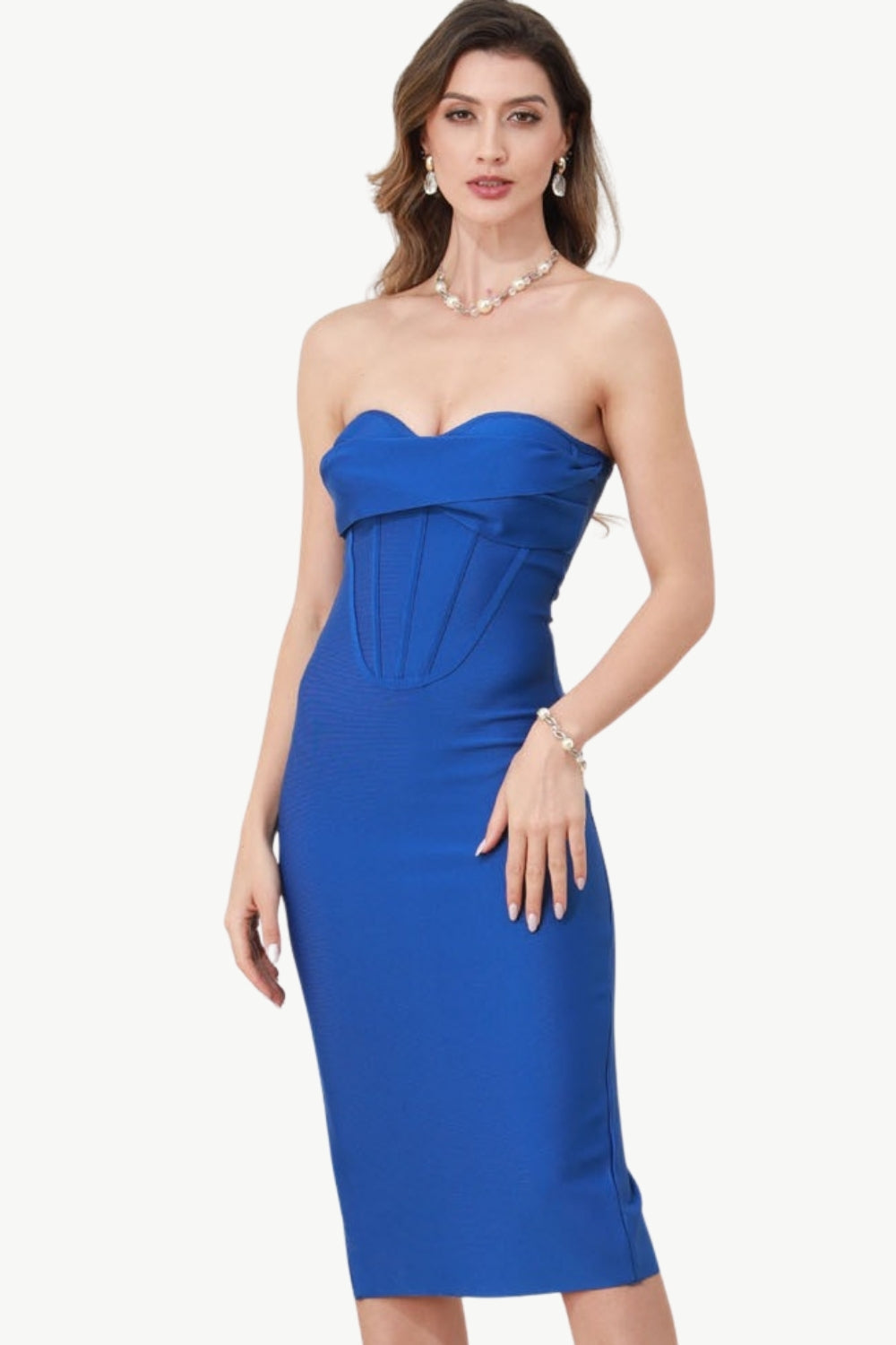 Kjæreste Royal Blue Corset Party kjole