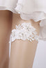 Load image into Gallery viewer, hvite blonder blomster beaded bryllup strømpebånd