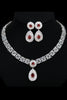 Load image into Gallery viewer, royal blå krystall halskjede øredobb smykker sett