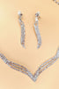 Load image into Gallery viewer, sølv krystall halskjede øredobber smykker sett