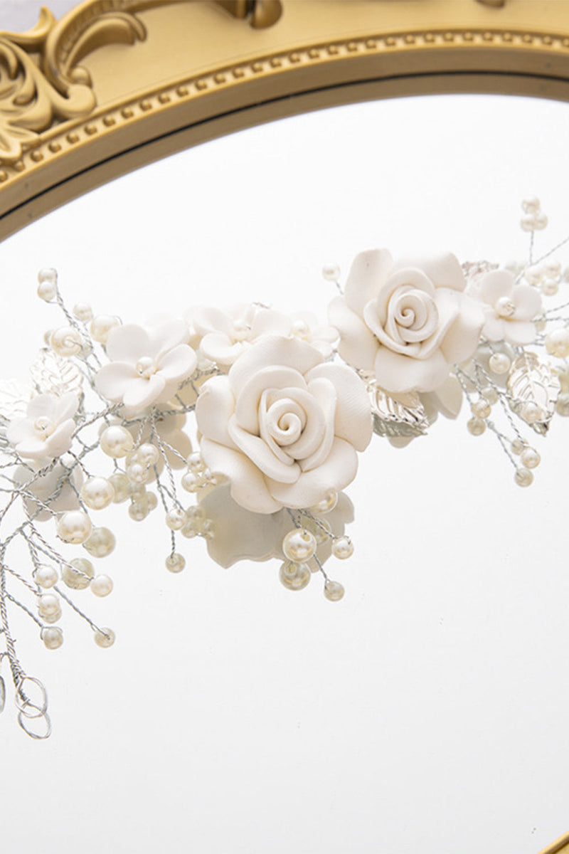 Load image into Gallery viewer, hvite blomster perle hodebånd