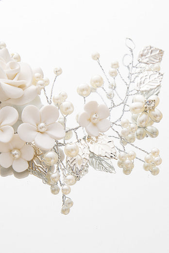 hvite blomster perle hodebånd