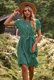 Blå Floral Boho sommerkjole