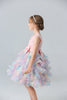 Load image into Gallery viewer, Blue Tulle Tiered Girls &#39;kjole med buer