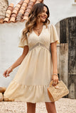 Aprikos V Neck A Line Summer Dress