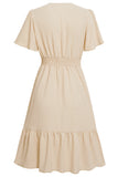 Aprikos V Neck A Line Summer Dress