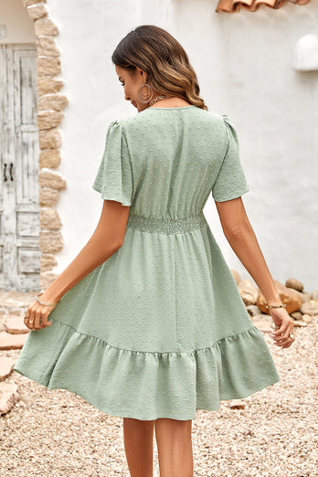 Aprikos V Neck A Line Summer Dress