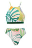 Load image into Gallery viewer, Todelt grønt trykt bikinisett med strandskjørt