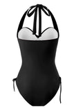 One Piece Halter Neck Black badetøy med snor