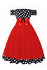 Load image into Gallery viewer, Av skulderen Polka Dots 1950-kjole