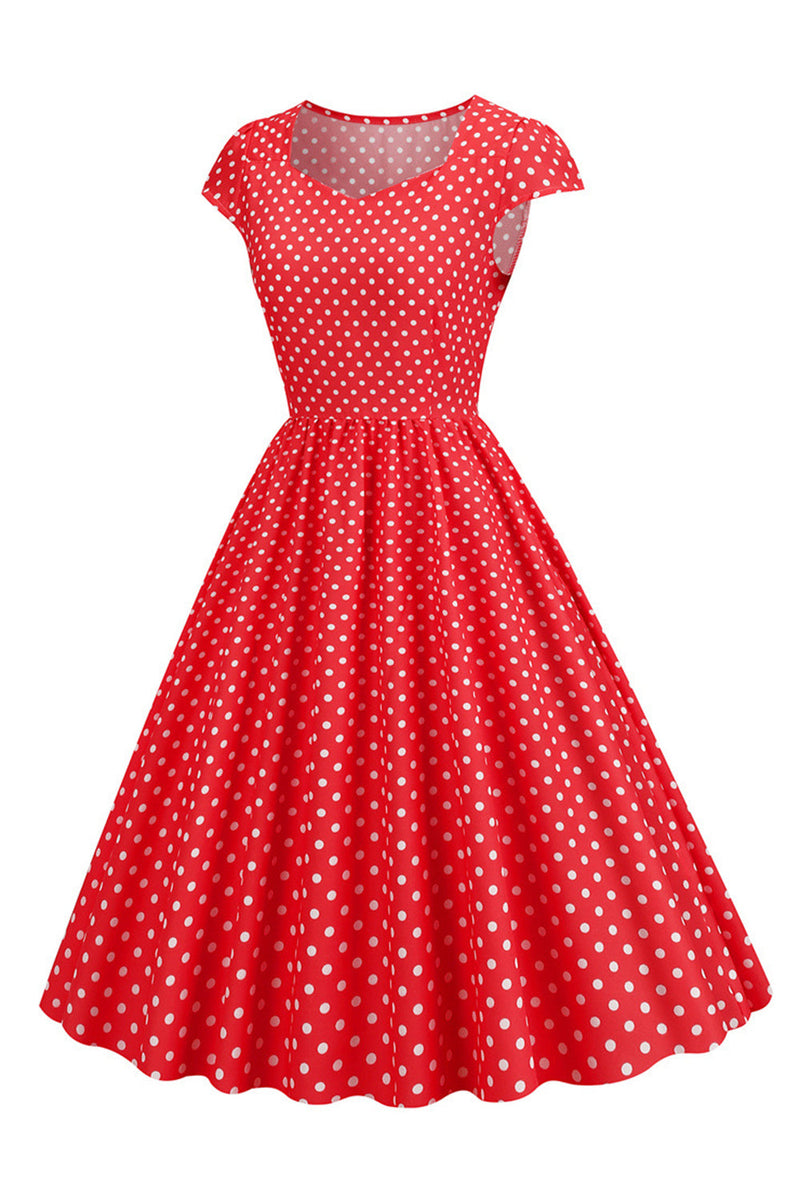 Load image into Gallery viewer, Polka Dots Swing 1950-tallet Kjole