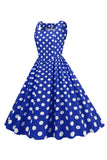 Svart Polka Prikker Vintage 1950-tallet Kjole