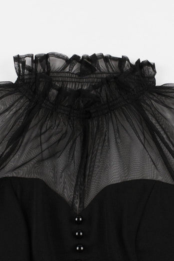 Black A Line Vintage 1950-tallet kjole med knapper