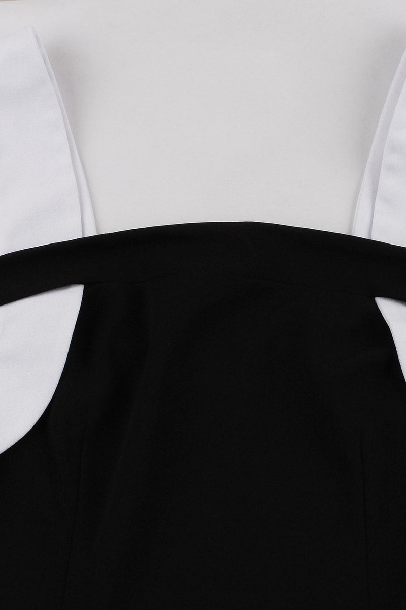 Load image into Gallery viewer, Firkantet hals svart bodycon kjole fra 1960-tallet