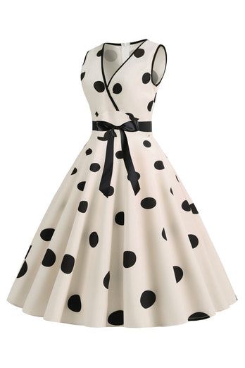 Lyseblå Polka Dots Vintage kjole fra 1950-tallet