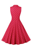 Red Polka Dots Swing 1950-tallet kjole