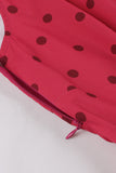 Red Polka Dots Swing 1950-tallet kjole