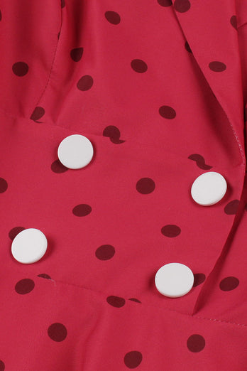 Red Polka Dots Swing 1950-tallet kjole