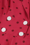 Red Polka Dots Swing 1950-tallet kjole