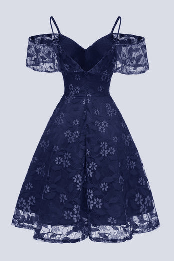 En linje av skulderen Blush blonder kjole