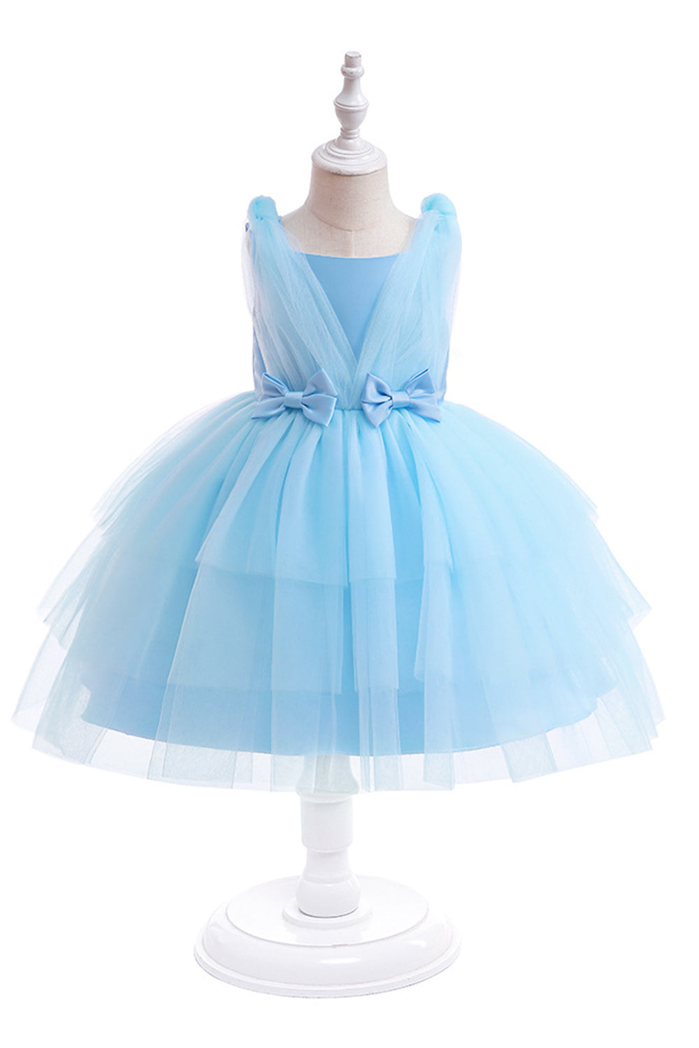 Blue Tylle Girl Party kjole med sløyfer