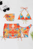 Load image into Gallery viewer, Halter Neck Orange Trykt Bikini