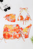 Load image into Gallery viewer, Halter Neck Orange Trykt Bikini