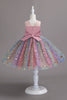 Load image into Gallery viewer, A Line Jewel Neck Blush Girl Party Dress med Bowknot