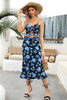 Load image into Gallery viewer, Todelt Summer Casual Dress med blå blomstertrykk
