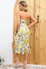 Load image into Gallery viewer, Halter Yellow Trykt Summer Casual Dress med Ruffles