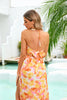 Load image into Gallery viewer, Oransje Trykt Halter Summer Casual Dress med Slit