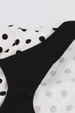 Black Polka Dots Swing 1950-tallet kjole med korte ermer