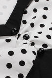 Black Polka Dots Swing 1950-tallet kjole med korte ermer